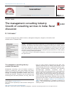 Scholarly article on topic 'The management consulting industry'