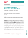 Scholarly article on topic 'Speech Therapy in Primary Progressive Aphasia: A Pilot Study'