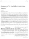 Scholarly article on topic 'Re-inventing the Limited Liability Company'