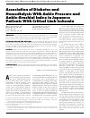 Scholarly article on topic 'Association of Diabetes and Hemodialysis With Ankle Pressure and Ankle-Brachial Index in Japanese Patients With Critical Limb Ischemia'