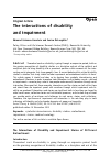 Scholarly article on topic 'The interactions of disability and impairment'