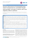Scholarly article on topic 'Accuracy and precision of end-expiratory lung-volume measurements by automated nitrogen washout/washin technique in patients with acute respiratory distress syndrome'