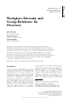 Scholarly article on topic 'Workplace Diversity and Group Relations: An Overview'