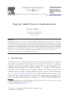 Scholarly article on topic 'Tags for Multi-Protocol Authentication'