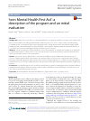 Scholarly article on topic '‘teen Mental Health First Aid’: a description of the program and an initial evaluation'