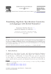 Scholarly article on topic 'Simulating Algebraic Specification Genericity on Languages with Initial Semantics'