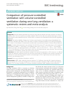 Scholarly article on topic 'Comparison of pressure-controlled ventilation with volume-controlled ventilation during one-lung ventilation: a systematic review and meta-analysis'