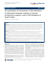 Scholarly article on topic 'The potentials of and barriers to the utilization of advanced computer systems in remote construction projects: case of the Kingdom of Saudi Arabia'