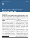 Scholarly article on topic 'Polymer donor–polymer acceptor (all-polymer) solar cells'
