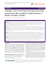 Scholarly article on topic 'Changes to the school food and physical activity environment after guideline implementation in British Columbia, Canada'