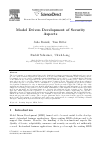 Scholarly article on topic 'Model Driven Development of Security Aspects'