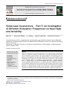 Scholarly article on topic 'Violet Laser Acupuncture – Part 5: An Investigation of Different Stimulation Frequencies on Heart Rate and Variability'