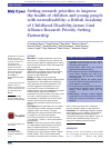 Scholarly article on topic 'Setting research priorities to improve the health of children and young people with neurodisability: a British Academy of Childhood Disability-James Lind Alliance Research Priority Setting Partnership'