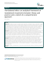 Scholarly article on topic 'Translational ethics: an analytical framework of translational movements between theory and practice and a sketch of a comprehensive approach'