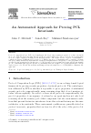 Scholarly article on topic 'An Automated Approach for Proving PCL Invariants'