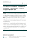 Scholarly article on topic 'Accessibility to primary health care in Belgium: an evaluation of policies awarding financial assistance in shortage areas'
