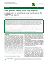 Scholarly article on topic 'Plant genome editing made easy: targeted mutagenesis in model and crop plants using the CRISPR/Cas system'