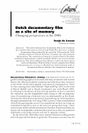 Scholarly article on topic 'Dutch documentary film as a site of memory: Changing perspectives in the 1990s'