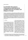 Scholarly article on topic 'Ganzheitliche Bewegungen, Transzendenzerfahrung und die Entdifferenzierung von Kultur und Religion in Europa'