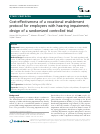 Scholarly article on topic 'Cost-effectiveness of a vocational enablement protocol for employees with hearing impairment; design of a randomized controlled trial'
