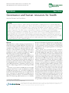Scholarly article on topic 'Governance and human resources for health'