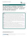 Scholarly article on topic 'Can near real-time monitoring of emergency department diagnoses facilitate early response to sporadic meningococcal infection? - prospective and retrospective evaluations'