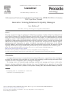 Scholarly article on topic 'Innovative Training Solutions for Quality Managers'