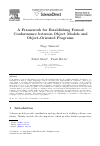 Scholarly article on topic 'A Framework for Establishing Formal Conformance between Object Models and Object-Oriented Programs'