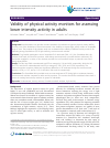 Scholarly article on topic 'Validity of physical activity monitors for assessing lower intensity activity in adults'