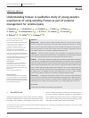Scholarly article on topic 'Understanding frames: A qualitative study of young people's experiences of using standing frames as part of postural management for cerebral palsy'