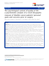 Scholarly article on topic 'The psychological context of quality of life: a psychometric analysis of a novel idiographic measure of bladder cancer patients' personal goals and concerns prior to surgery'