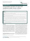 Scholarly article on topic 'Young people’s perception of sexual and reproductive health services in Kenya'
