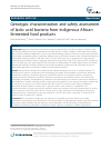 Scholarly article on topic 'Genotypic characterization and safety assessment of lactic acid bacteria from indigenous African fermented food products'