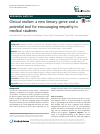 Scholarly article on topic 'Clinical realism: a new literary genre and a potential tool for encouraging empathy in medical students'