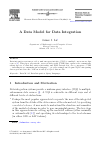 Scholarly article on topic 'A Data Model for Data Integration'