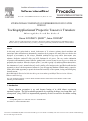 Scholarly article on topic 'Teaching Applications of Prospective Teachers in Transition: Primary School and Pre-School'