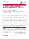 Scholarly article on topic 'The burden of moderate-to-heavy soil-transmitted helminth infections among rural malaysian aborigines: an urgent need for an integrated control programme'