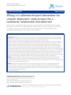 Scholarly article on topic 'Efficacy of a dilemma-focused intervention for unipolar depression: study protocol for a multicenter randomized controlled trial'