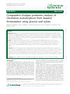 Scholarly article on topic 'Comparative shotgun proteomic analysis of Clostridium acetobutylicum from butanol fermentation using glucose and xylose'