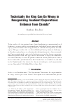Scholarly article on topic 'Technically the king can do wrong in reorganizing insolvent corporations: evidence from Canada'