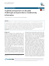 Scholarly article on topic 'A global perspective on decadal challenges and priorities in biodiversity informatics'