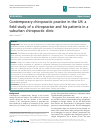 Scholarly article on topic 'Contemporary chiropractic practice in the UK: a field study of a chiropractor and his patients in a suburban chiropractic clinic'