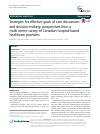 Scholarly article on topic 'Strategies for effective goals of care discussions and decision-making: perspectives from a multi-centre survey of Canadian hospital-based healthcare providers'