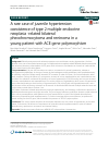 Scholarly article on topic 'A rare case of juvenile hypertension: coexistence of type 2 multiple endocrine neoplasia -related bilateral pheochromocytoma and reninoma in a young patient with ACE gene polymorphism'