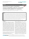 Scholarly article on topic 'Maximising the impact of qualitative research in feasibility studies for randomised controlled trials: guidance for researchers'
