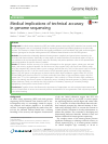 Scholarly article on topic 'Medical implications of technical accuracy in genome sequencing'