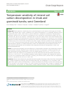 Scholarly article on topic 'Temperature sensitivity of mineral soil carbon decomposition in shrub and graminoid tundra, west Greenland'