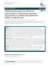 Scholarly article on topic 'Analyzing pathways from childhood maltreatment to internalizing symptoms and disorders in children and adolescents (AMIS): a study protocol'