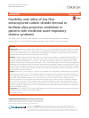 Scholarly article on topic 'Feasibility and safety of low-flow extracorporeal carbon dioxide removal to facilitate ultra-protective ventilation in patients with moderate acute respiratory distress syndrome'