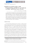 Scholarly article on topic 'Staff-Prisoner Relationships, Staff Professionalism, and the Use of Authority in Public- and Private-Sector Prisons'